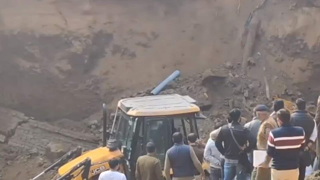 Five workers feared trapped inside collapsed temple wall in Gurugram